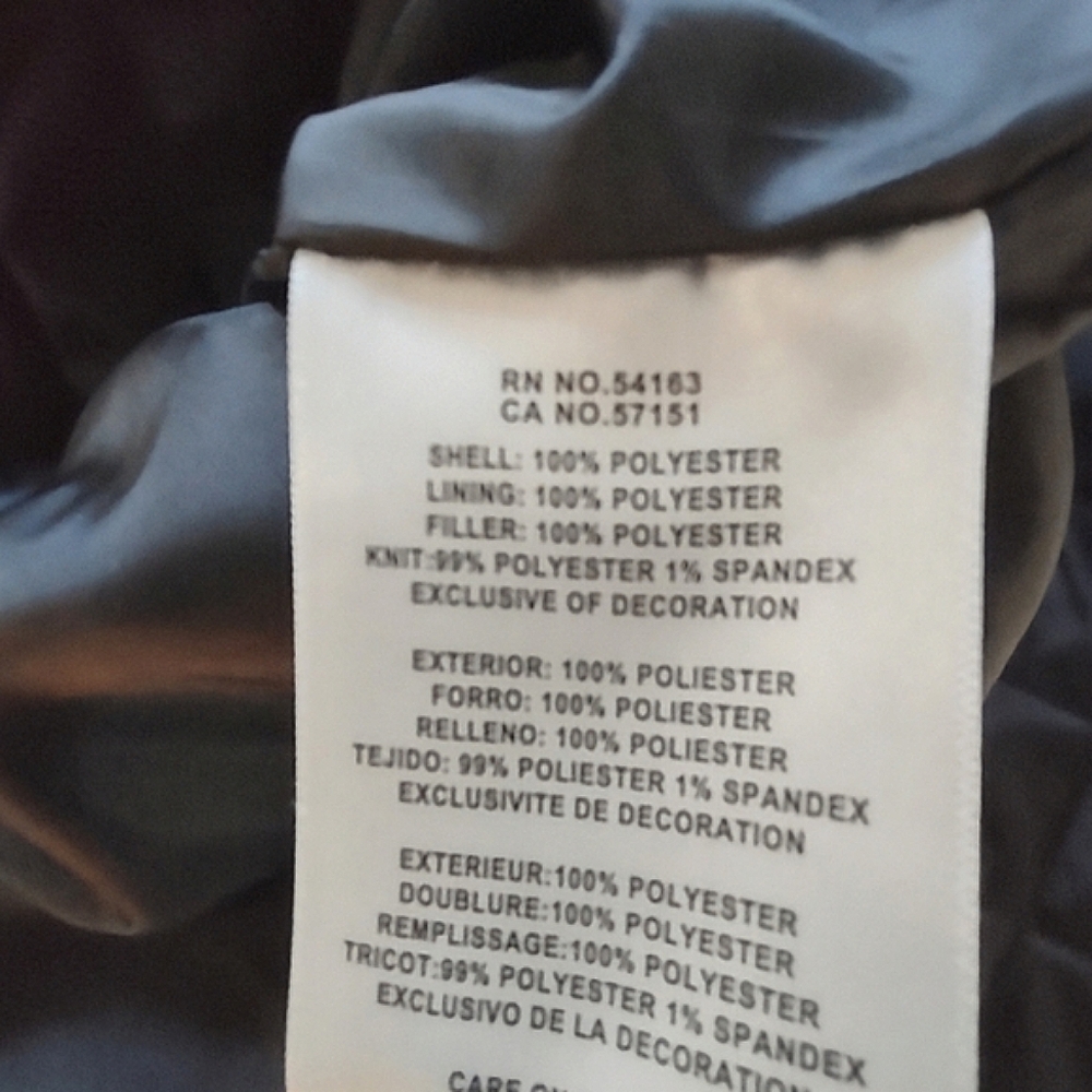 Levi's Quilted Zip Front Nylon Black Bomber Jacket Size XXL - Picture 7 of 8
